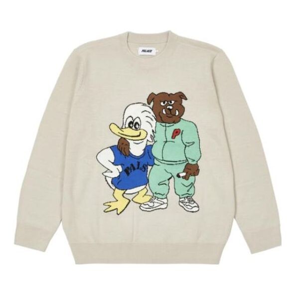 Свитер dog and duck knit 'cream' Palace, бежевый 
Свитер dog and duck knit 'cream' Palace, бежевый