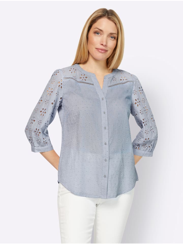 Светло-голубая хлопковая блузка Heine
Светло-голубая хлопковая блузка Heine