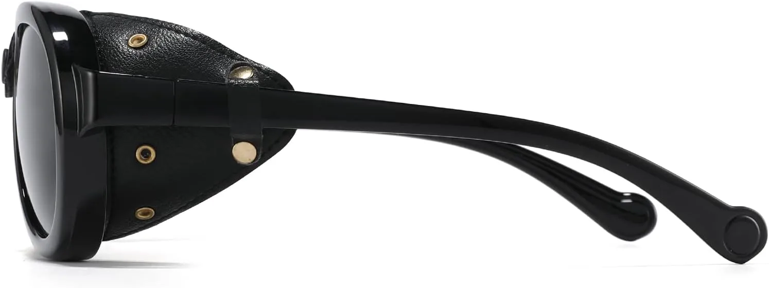 Ретро-авиаторы в стиле стимпанк, поляризованные солнцезащитные очки с кожаными боковыми щитками, винтажные готические очки для мужчин и женщин MACJERO, Black
Ретро-авиаторы в стиле стимпанк, поляризованные солнцезащитные очки с кожаными боковыми щитками, винтажные готические очки для мужчин и женщин MACJERO, Black