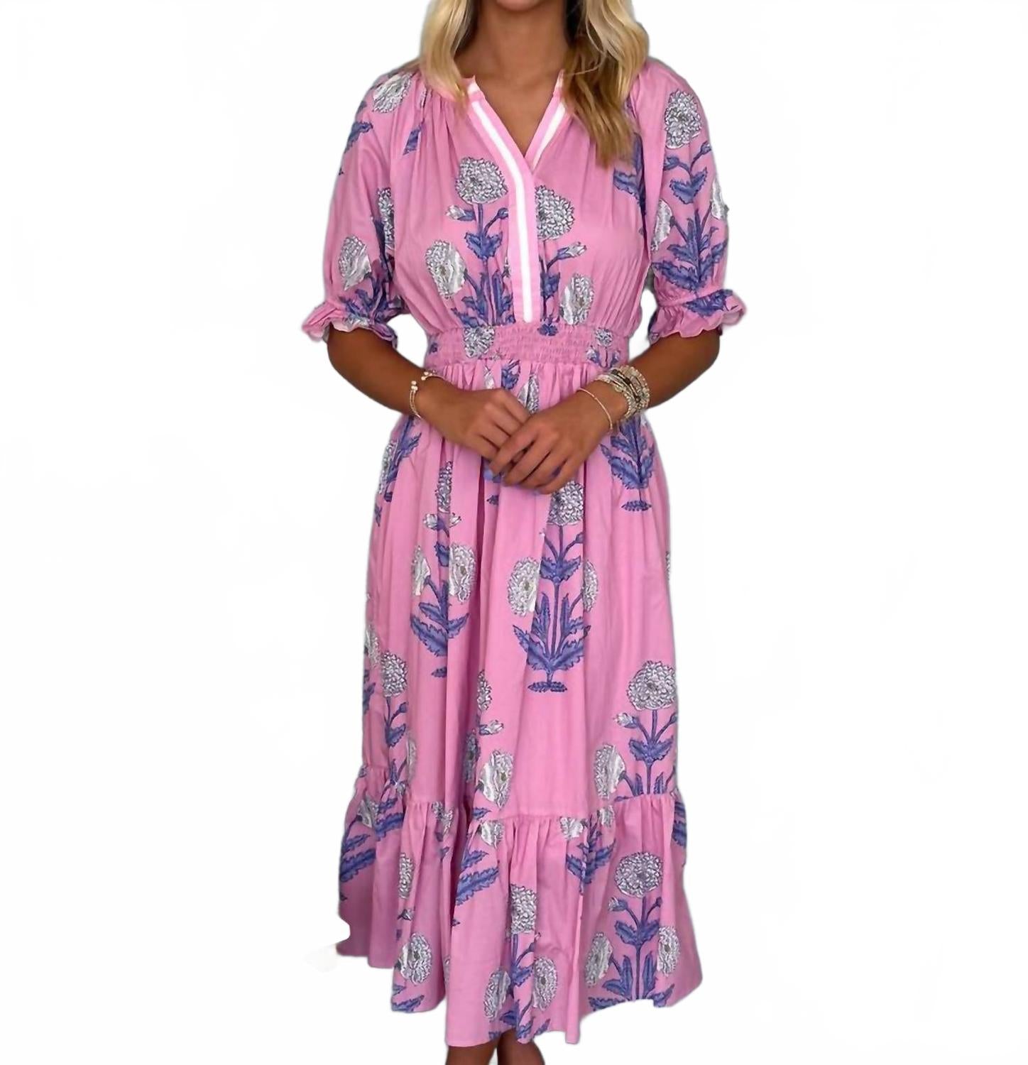 Цветочное макси-платье в розово-белых тонах Umgee
Цветочное макси-платье в розово-белых тонах Umgee