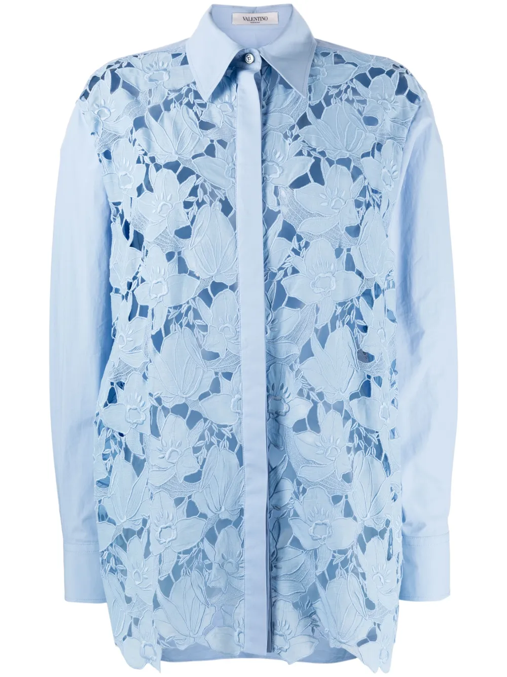Кружевная рубашка с длинными рукавами VALENTINO GARAVANI, синий 
Кружевная рубашка с длинными рукавами VALENTINO GARAVANI, синий