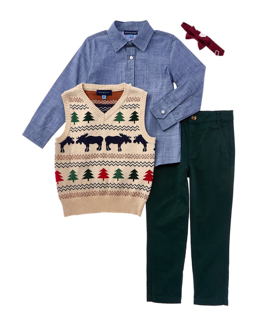 Комплект из свитера, жилета, рубашки на пуговицах и брюк из твила от Andy & Evan Andy & Evan, красный
Комплект из свитера, жилета, рубашки на пуговицах и брюк из твила от Andy & Evan Andy & Evan, красный