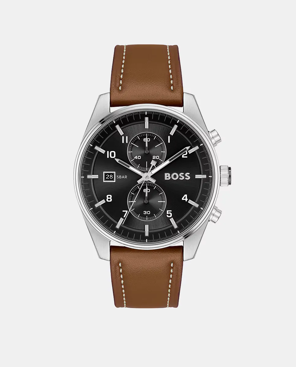 Skytraveller 1514161 Коричневые кожаные мужские часы с хронографом Boss, коричневый
Skytraveller 1514161 Коричневые кожаные мужские часы с хронографом Boss, коричневый
