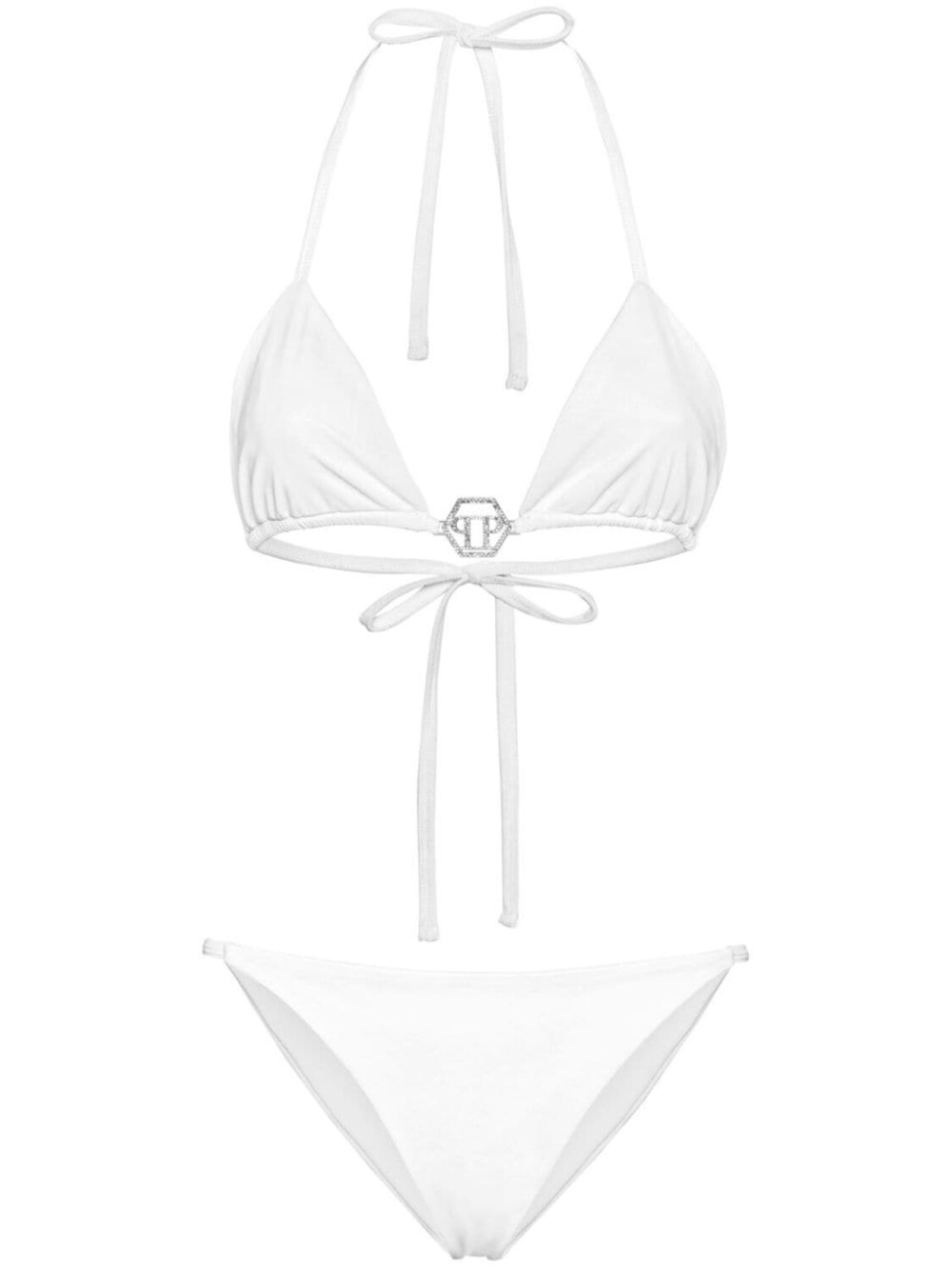 Philipp Plein бикини с треугольными чашками и логотипом, белый
Philipp Plein бикини с треугольными чашками и логотипом, белый