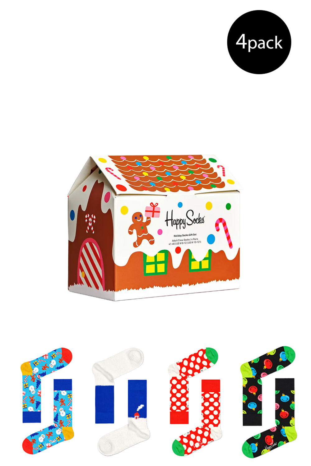 Носки женские Happy Socks с новогодним принтом 4 пары, мультиколор
Носки женские Happy Socks с новогодним принтом 4 пары, мультиколор