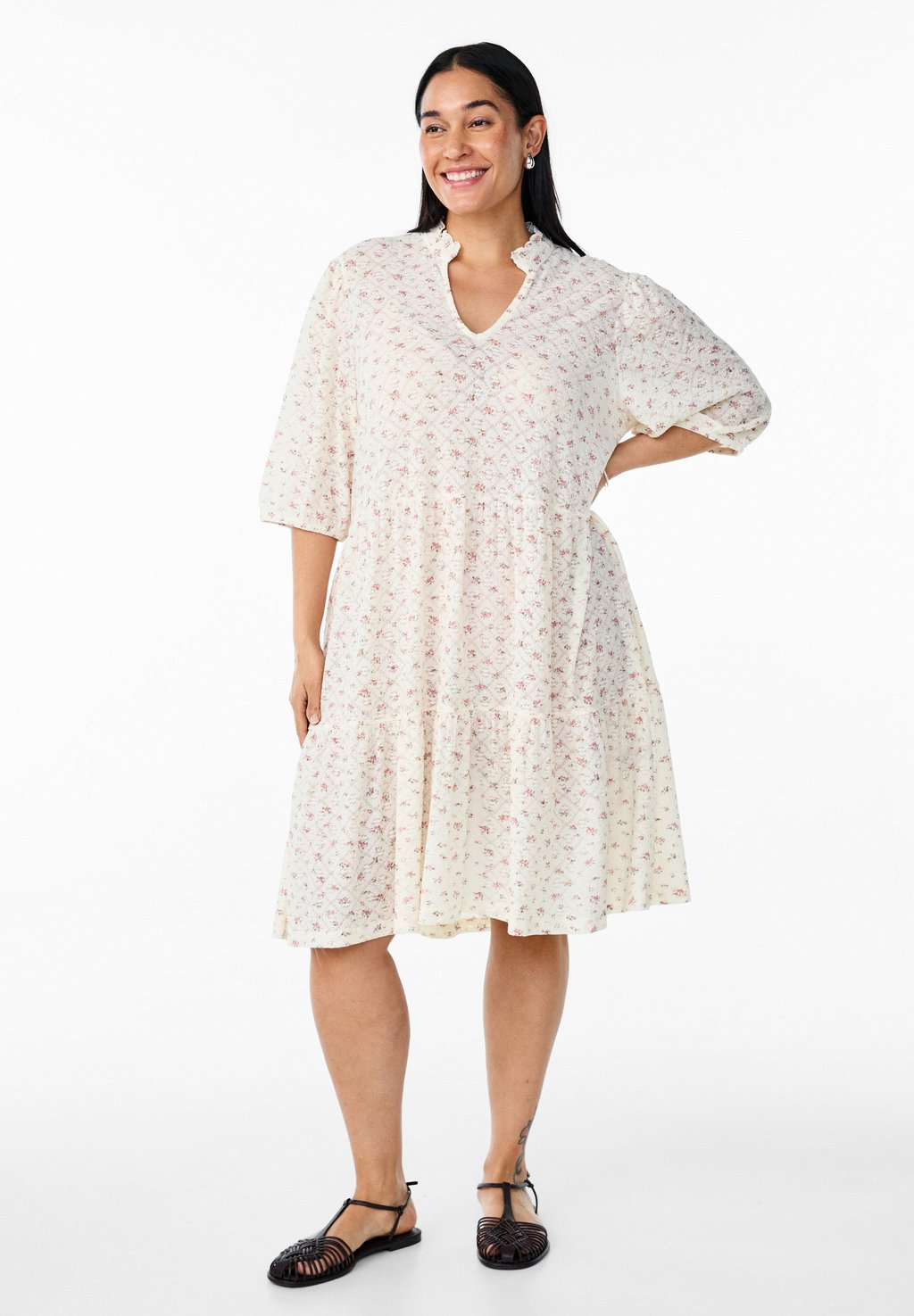 Повседневное платье A-FÖRMIGE MIT HALBEN ÄRMELN Zizzi, кремовый
Повседневное платье A-FÖRMIGE MIT HALBEN ÄRMELN Zizzi, кремовый