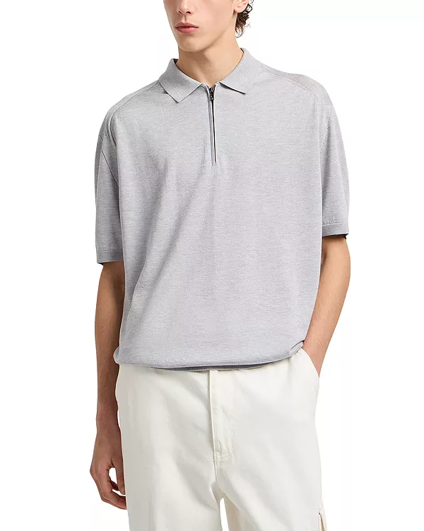 Поло на молнии стандартного кроя, вязаное. Emporio Armani, серый
Поло на молнии стандартного кроя, вязаное. Emporio Armani, серый