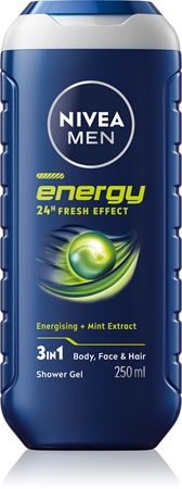 Гель для душа для мужчин NIVEA MEN Energy, 250 ml 
Гель для душа для мужчин NIVEA MEN Energy, 250 ml
