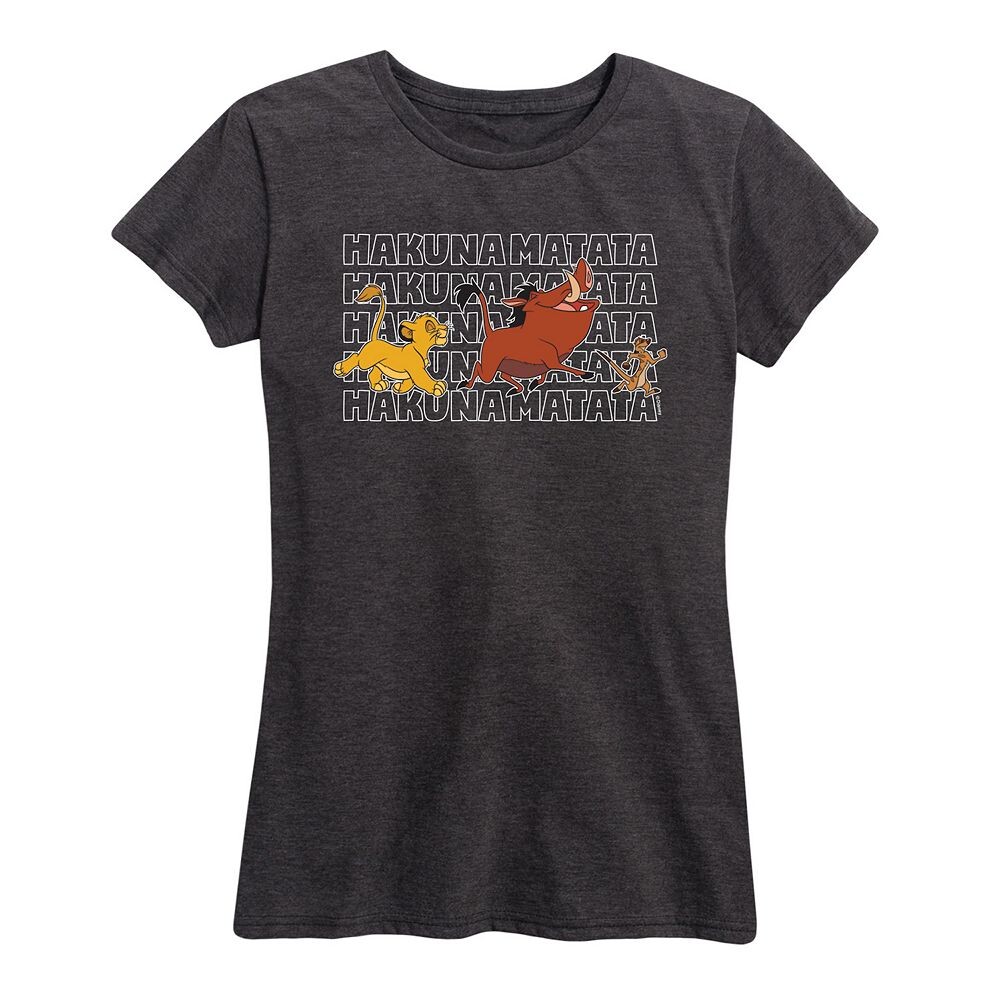 Женская футболка с рисунком Hakuna Matata Disney's Lion King, цвет Heather Charcoal
Женская футболка с рисунком Hakuna Matata Disney's Lion King, цвет Heather Charcoal