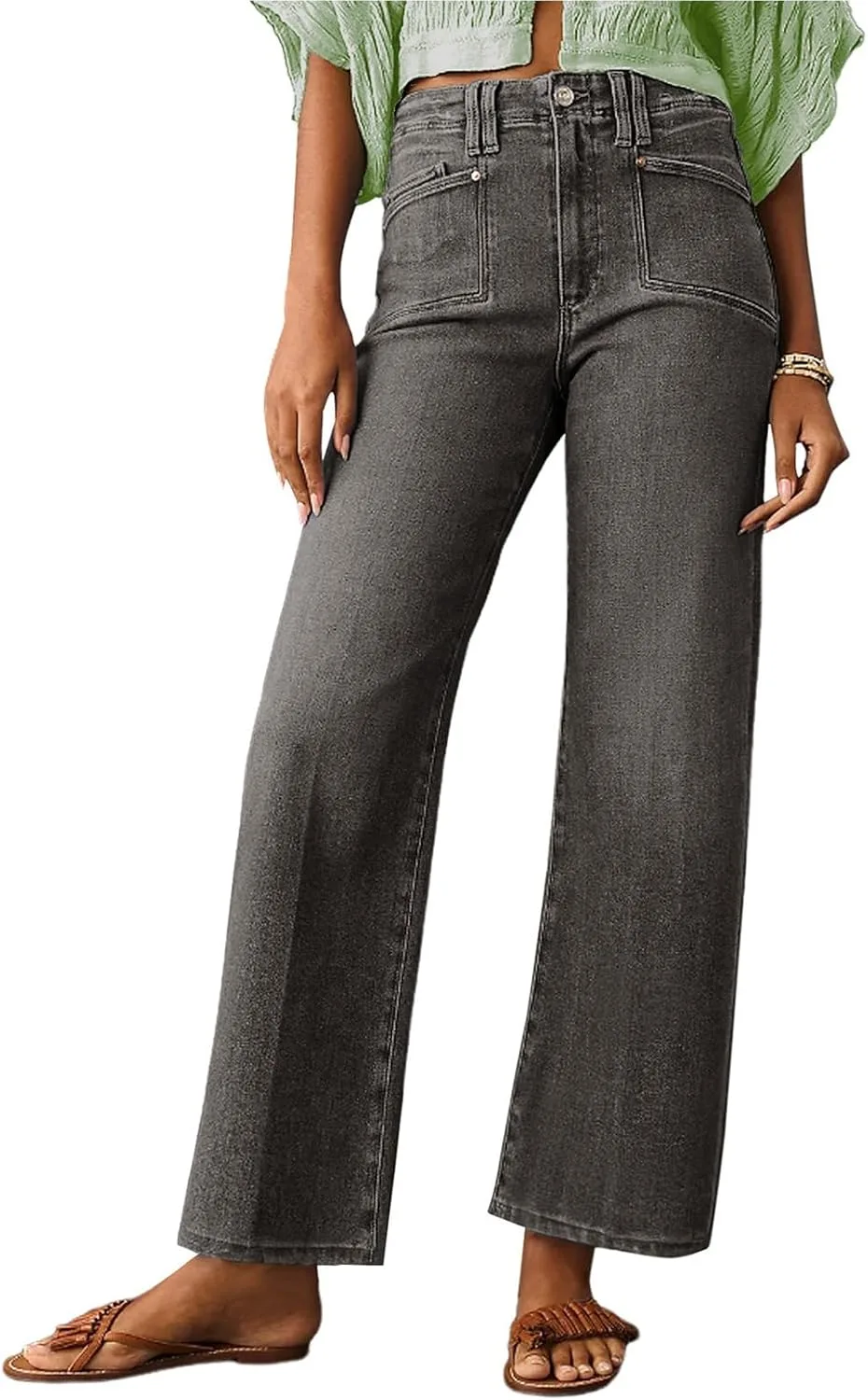 Женские джинсы Astylish с широкими штанинами и высокой посадкой
Женские джинсы Astylish с широкими штанинами и высокой посадкой