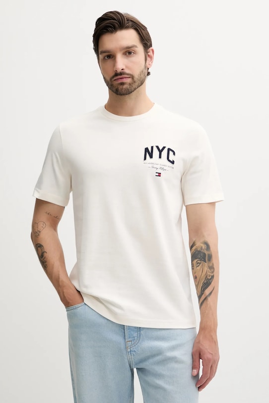 Хлопковая футболка Tommy Hilfiger, бежевый
Хлопковая футболка Tommy Hilfiger, бежевый