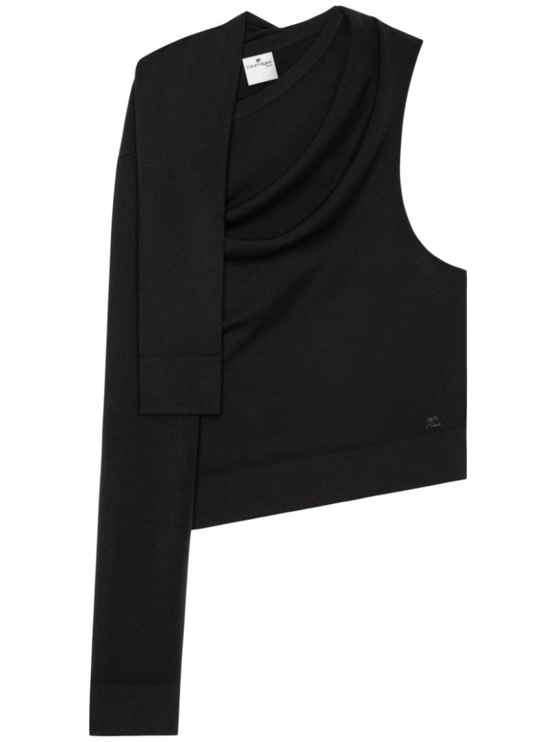 Трикотажный топ с открытыми плечами Courrèges, черный
Трикотажный топ с открытыми плечами Courrèges, черный