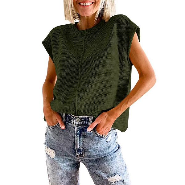 Женский пуловер-жилет с круглым вырезом и коротким рукавом, свободный свитер с рубчатой вязкой однотонного цвета Clearflower, Mustard Green
Женский пуловер-жилет с круглым вырезом и коротким рукавом, свободный свитер с рубчатой вязкой однотонного цвета Clearflower, Mustard Green