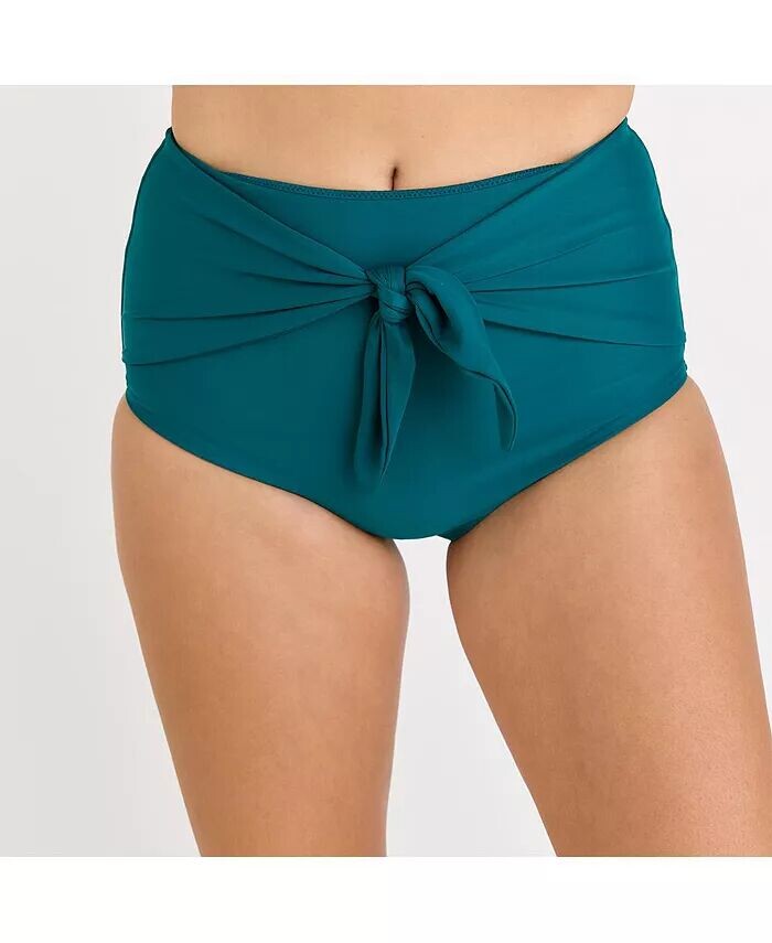 Плавки бикини больших размеров с высокой талией и завязкой спереди Calypsa, зеленый
Плавки бикини больших размеров с высокой талией и завязкой спереди Calypsa, зеленый