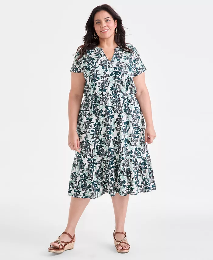 Платье миди больших размеров с текстурированным принтом и V-образным вырезом Style & Co, коричневый/бежевый
Платье миди больших размеров с текстурированным принтом и V-образным вырезом Style & Co, коричневый/бежевый