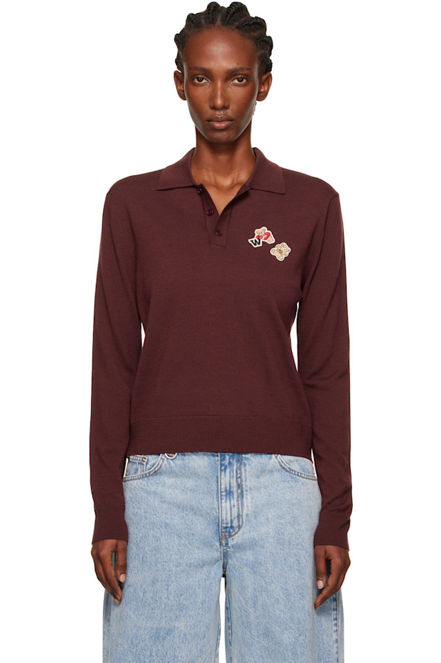 Двухшовное трикотажное поло We11Done, цвет wine
Двухшовное трикотажное поло We11Done, цвет wine