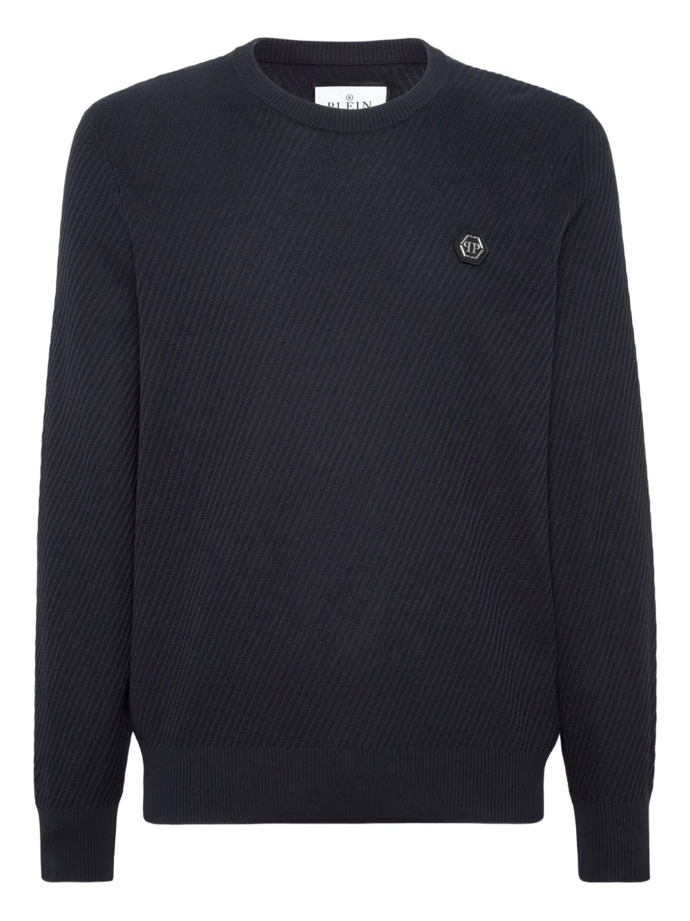 Свитер в рубчик с логотипом Philipp Plein, синий
Свитер в рубчик с логотипом Philipp Plein, синий