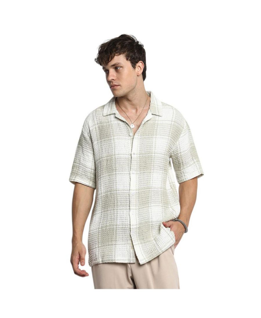 Мужская рубашка оверсайз в клетку буффало серо-бежевого и цвета слоновой кости Campus Sutra, White
Мужская рубашка оверсайз в клетку буффало серо-бежевого и цвета слоновой кости Campus Sutra, White