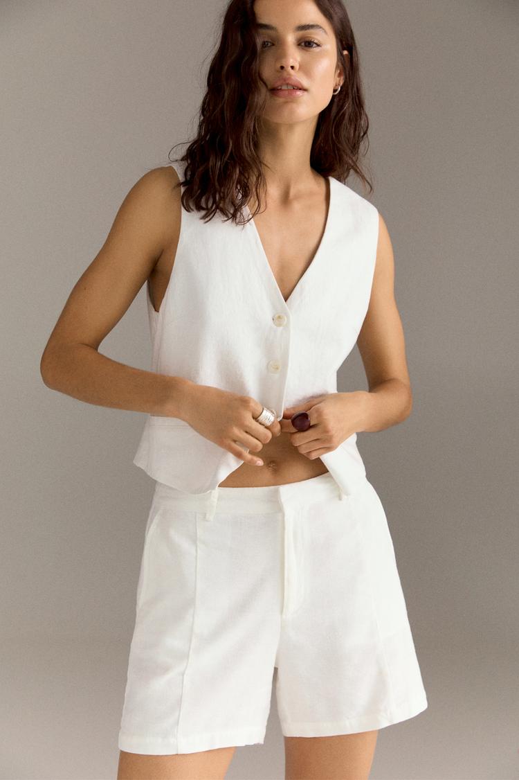 Шорты-Бермуды в деревенском стиле Pull And Bear, белый
Шорты-Бермуды в деревенском стиле Pull And Bear, белый