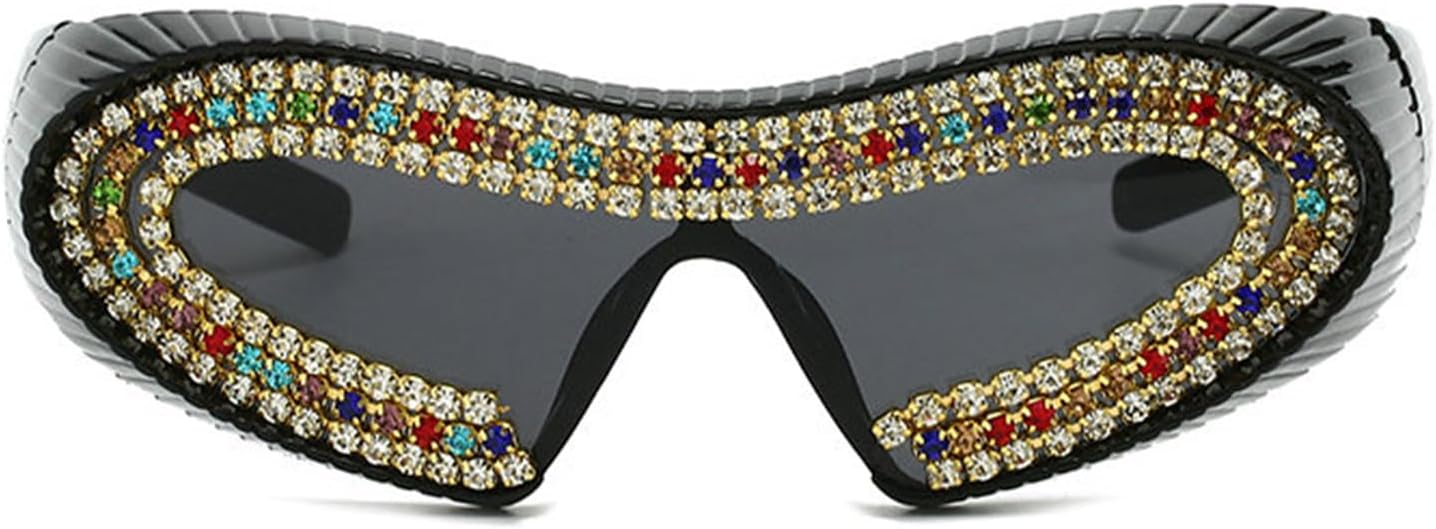 Willochra — большие солнцезащитные очки с крупными стразами для женщин, модные футуристические квадратные солнцезащитные очки с бриллиантами, очки для вечеринок, Black
Willochra — большие солнцезащитные очки с крупными стразами для женщин, модные футуристические квадратные солнцезащитные очки с бриллиантами, очки для вечеринок, Black