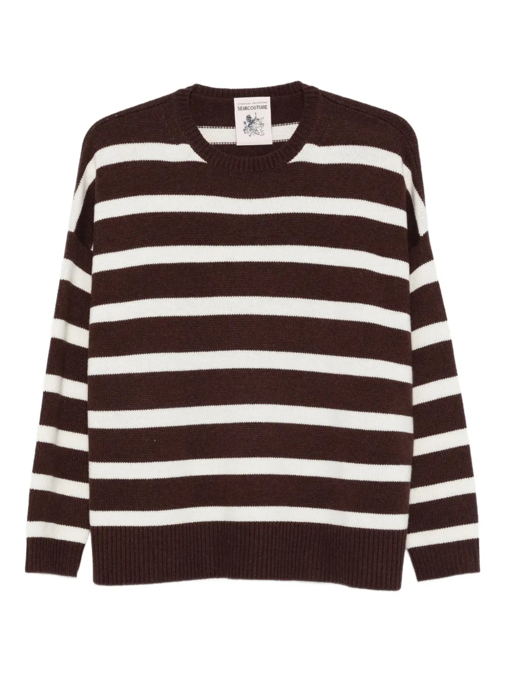 Полосатый свитер Abito Karen с круглым вырезом Semicouture, коричневый
Полосатый свитер Abito Karen с круглым вырезом Semicouture, коричневый