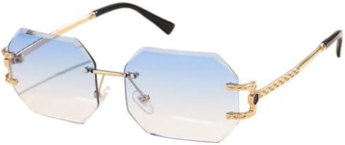 Ретро солнцезащитные очки для женщин, без оправы, многоугольные солнцезащитные очки, модные солнцезащитные очки с оригинальными линзами, женские очки без оправы MTZJH, Blue
Ретро солнцезащитные очки для женщин, без оправы, многоугольные солнцезащитные очки, модные солнцезащитные очки с оригинальными линзами, женские очки без оправы MTZJH, Blue