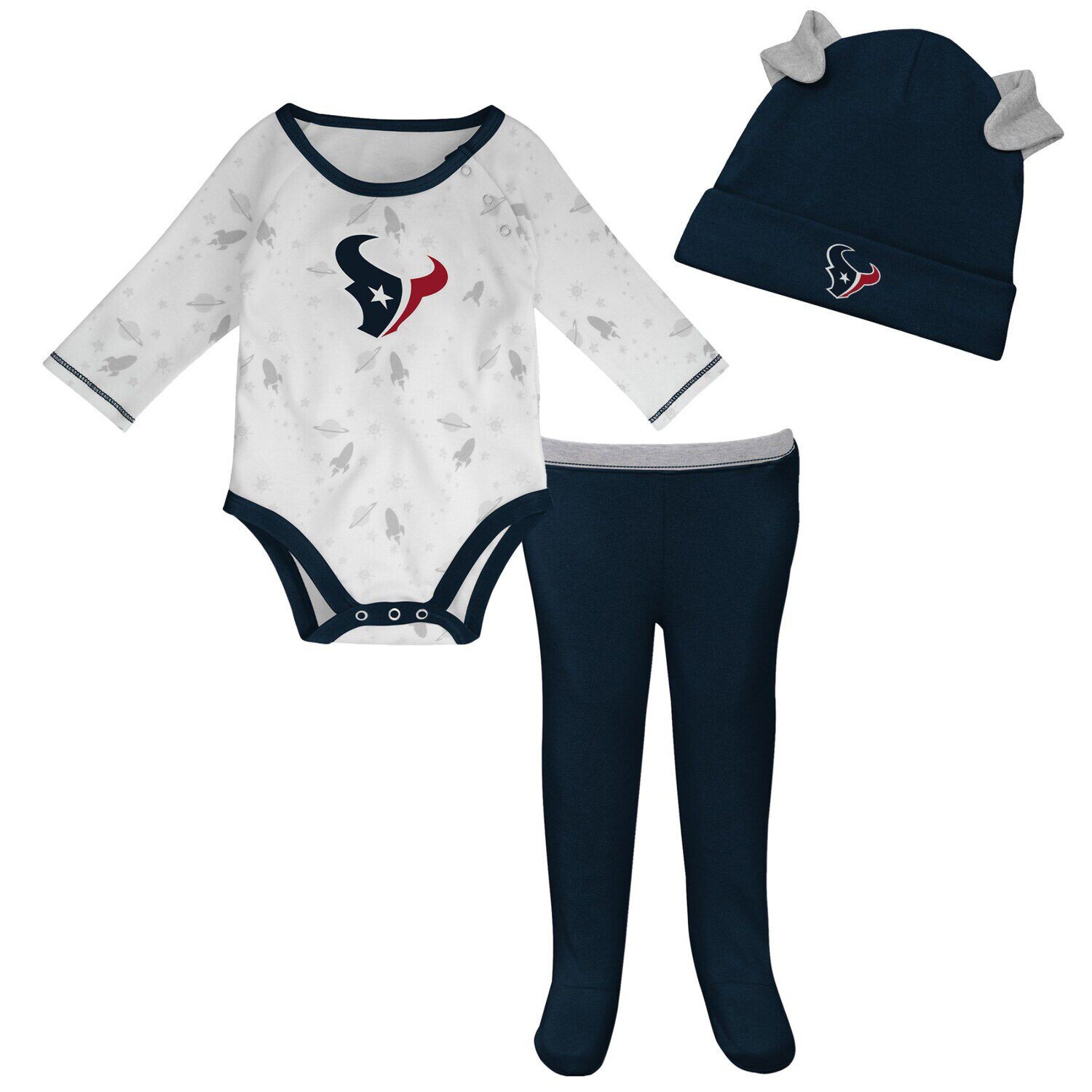 Белый/темно-синий костюм для новорожденных и младенцев Houston Texans Dream Team, комплект со штанами и шапкой Outerstuff
Белый/темно-синий костюм для новорожденных и младенцев Houston Texans Dream Team, комплект со штанами и шапкой Outerstuff
