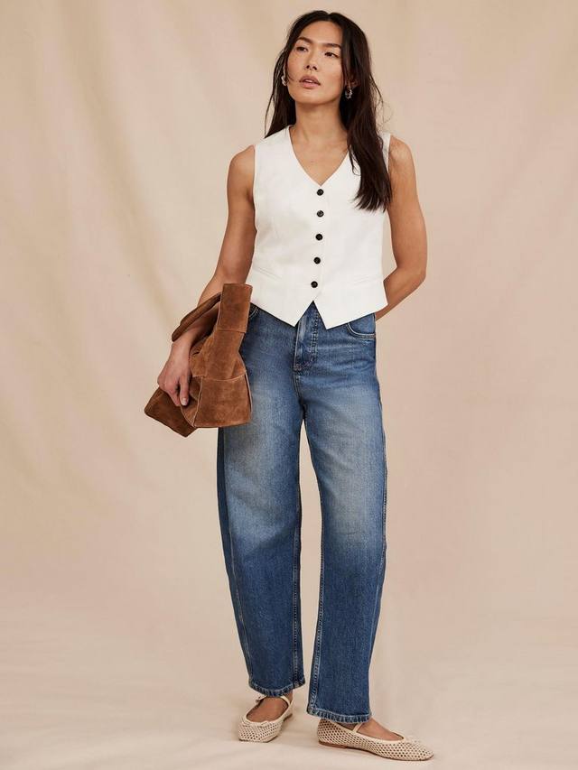 Джинсы бочонки из хлопкового материала Mint Velvet
Джинсы бочонки из хлопкового материала Mint Velvet