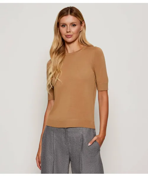 Шерстяной свитер Farbella Slim fit Boss, коричневый
Шерстяной свитер Farbella Slim fit Boss, коричневый