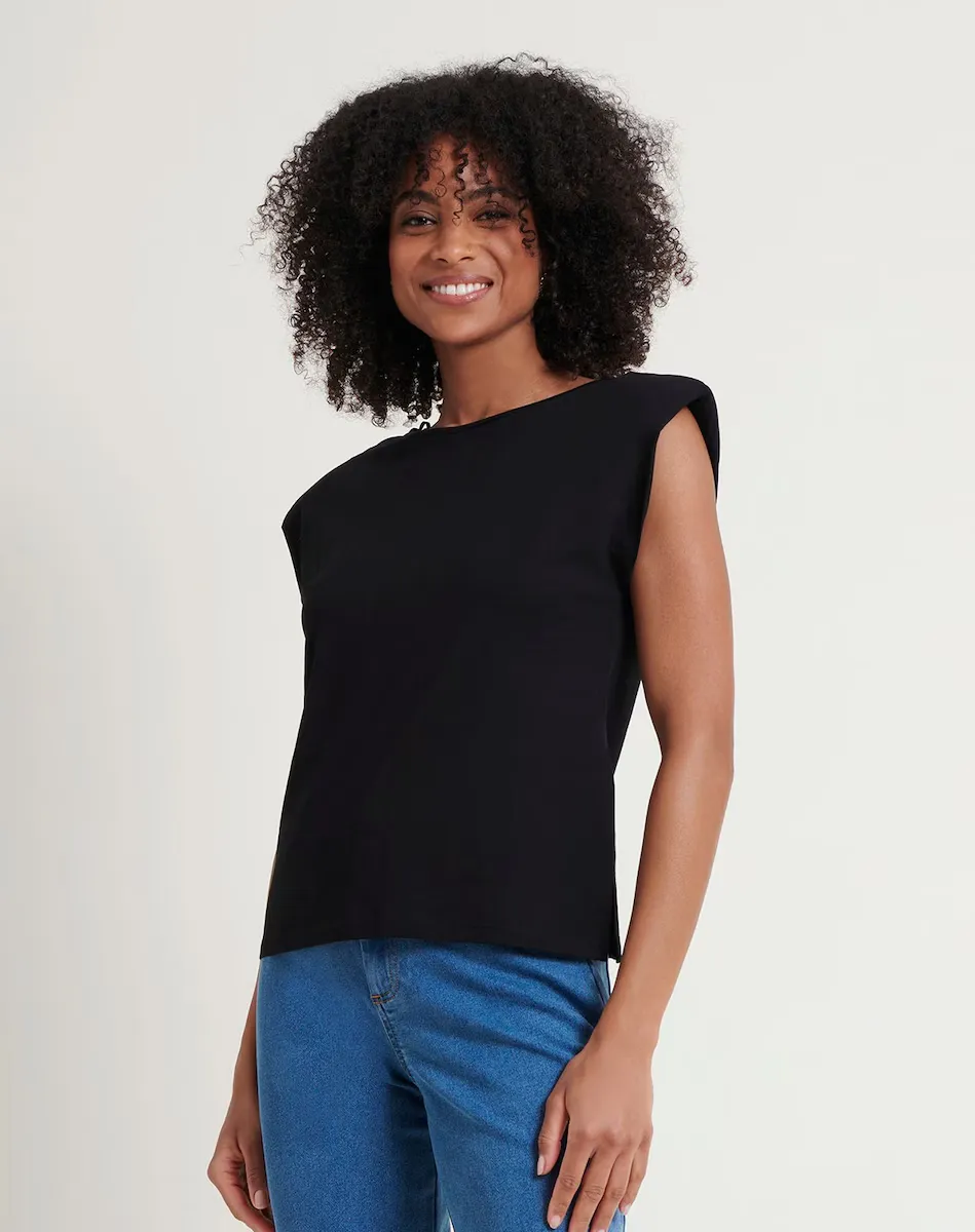 Женская футболка с плечевыми вставками и кружевом на спинке у выреза Naf Naf, черный
Женская футболка с плечевыми вставками и кружевом на спинке у выреза Naf Naf, черный