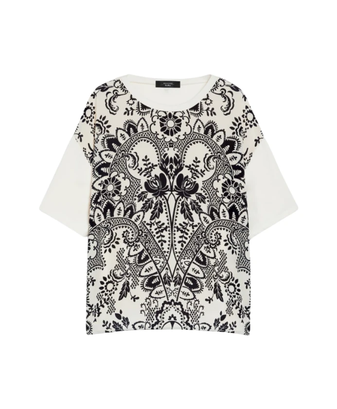 Шелковая футболка оверсайз цвета пампасной слоновой кости Max Mara, черный
Шелковая футболка оверсайз цвета пампасной слоновой кости Max Mara, черный