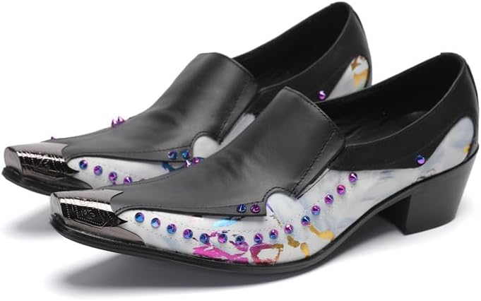 Мужские классические туфли Dacnakby, кожаные лоферы без шнуровки с металлическим носком, заостренным носом с радужным принтом под змею, белый/черный
Мужские классические туфли Dacnakby, кожаные лоферы без шнуровки с металлическим носком, заостренным носом с радужным принтом под змею, белый/черный