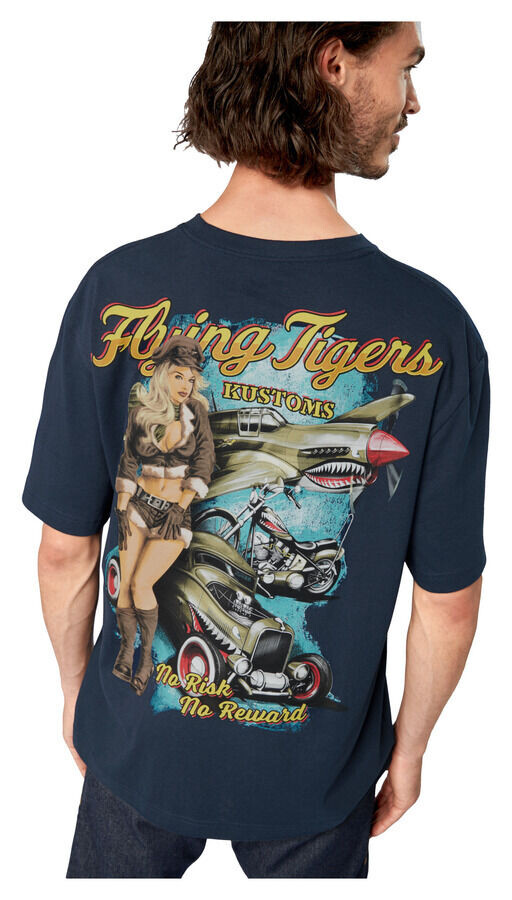 Футболка в стиле пин-ап с изображением тигра Lethal Threat, синий
Футболка в стиле пин-ап с изображением тигра Lethal Threat, синий