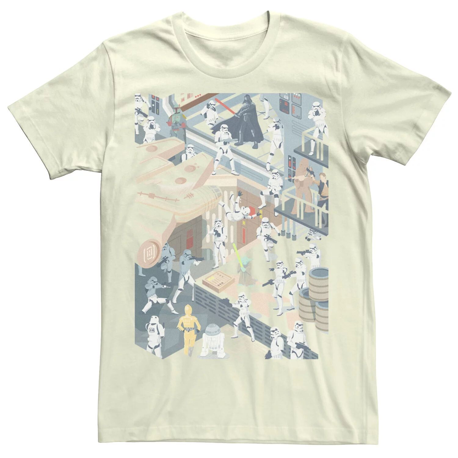 Мужская футболка с постером и изображением персонажей Star Wars
Мужская футболка с постером и изображением персонажей Star Wars