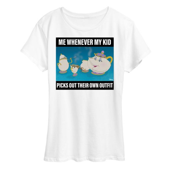 Футболка с принтом "Красавица и чудовище" — мем "Я в детстве, когда выбирала наряд" Disney, белый 
Футболка с принтом "Красавица и чудовище" — мем "Я в детстве, когда выбирала наряд" Disney, белый