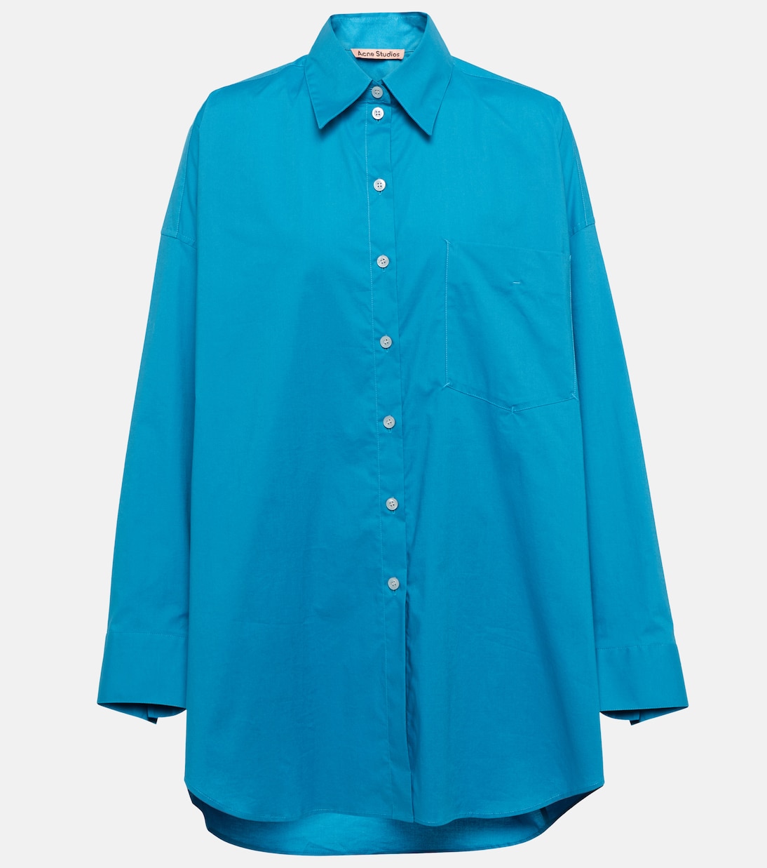 Рубашка из хлопчатобумажной поплиновой ткани Acne Studios, Turquoise Blue 
Рубашка из хлопчатобумажной поплиновой ткани Acne Studios, Turquoise Blue