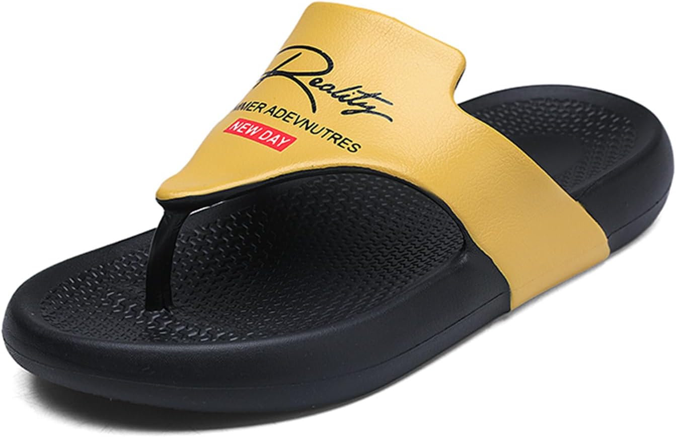 Мужские пляжные сланцы-шлепанцы на лето с легкой нескользящей подошвой для повседневного ношения и спорта Abborora, желтый
Мужские пляжные сланцы-шлепанцы на лето с легкой нескользящей подошвой для повседневного ношения и спорта Abborora, желтый
