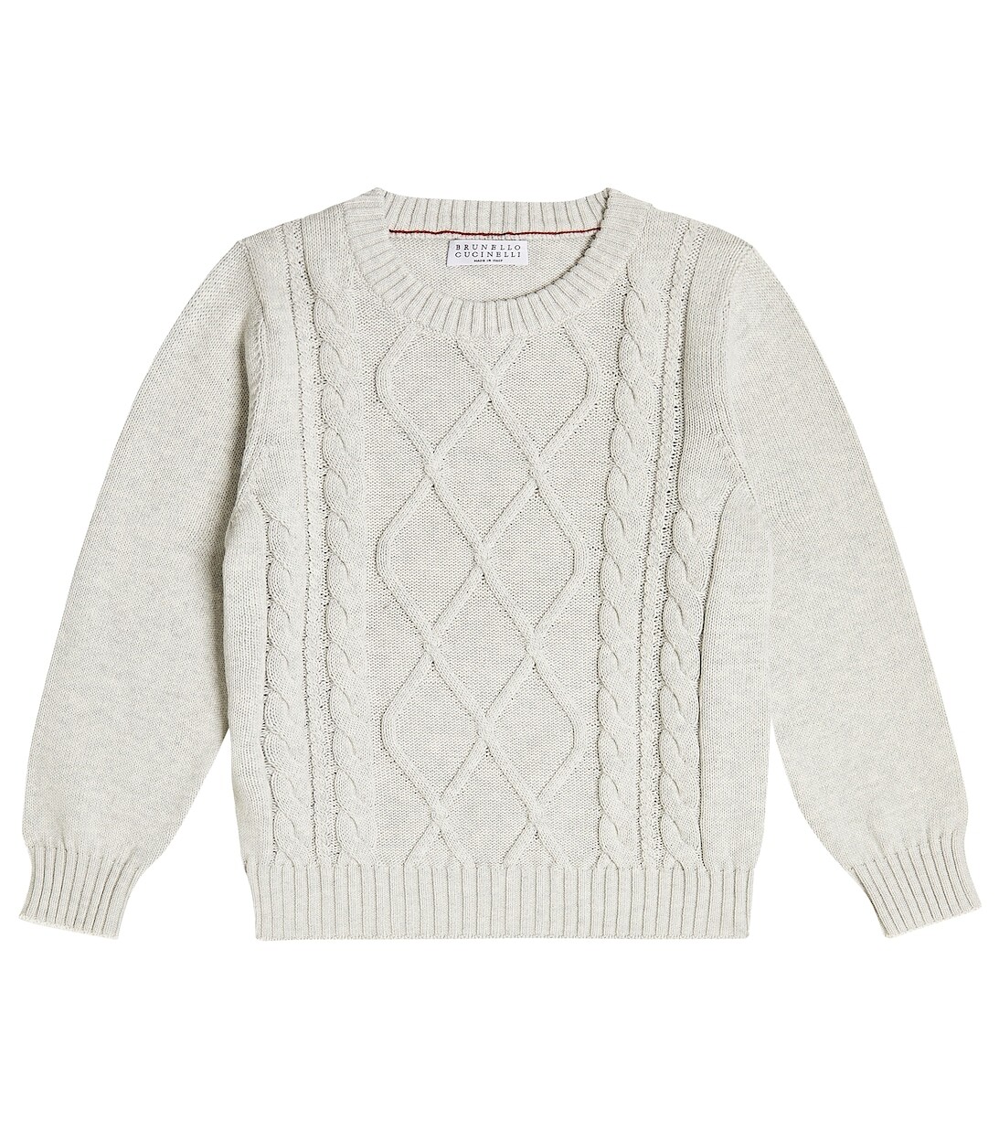 Хлопковый свитер косой вязки Brunello Cucinelli, серый
Хлопковый свитер косой вязки Brunello Cucinelli, серый