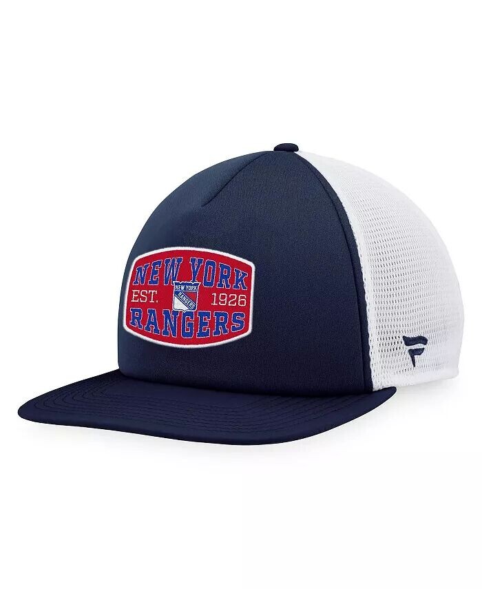 Мужская темно-синяя, белая кепка New York Rangers из пенопласта с нашивкой спереди Trucker Snapback Fanatics, синий
Мужская темно-синяя, белая кепка New York Rangers из пенопласта с нашивкой спереди Trucker Snapback Fanatics, синий