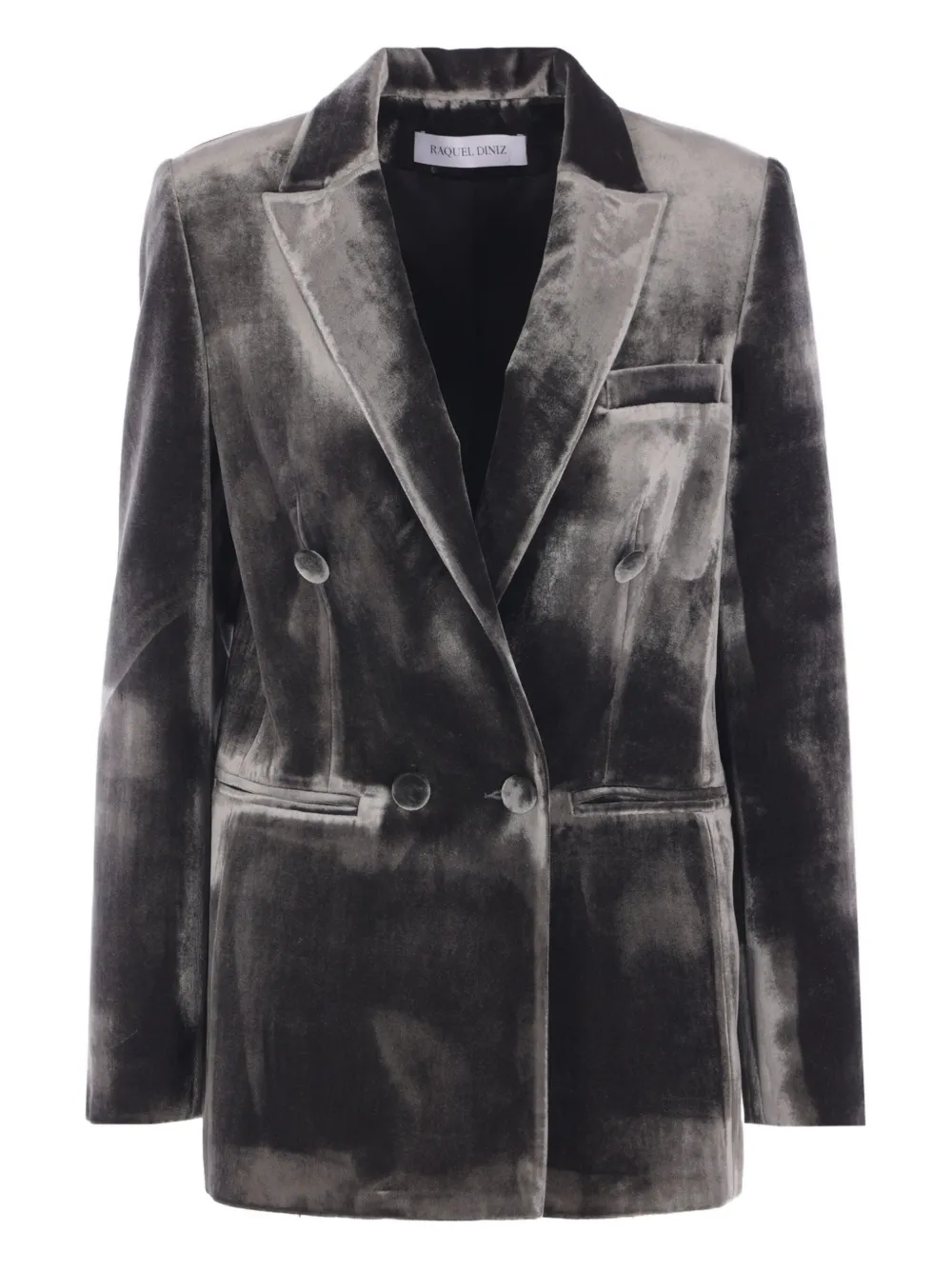 Бархатный двубортный пиджак Raquel Diniz, черный
Бархатный двубортный пиджак Raquel Diniz, черный