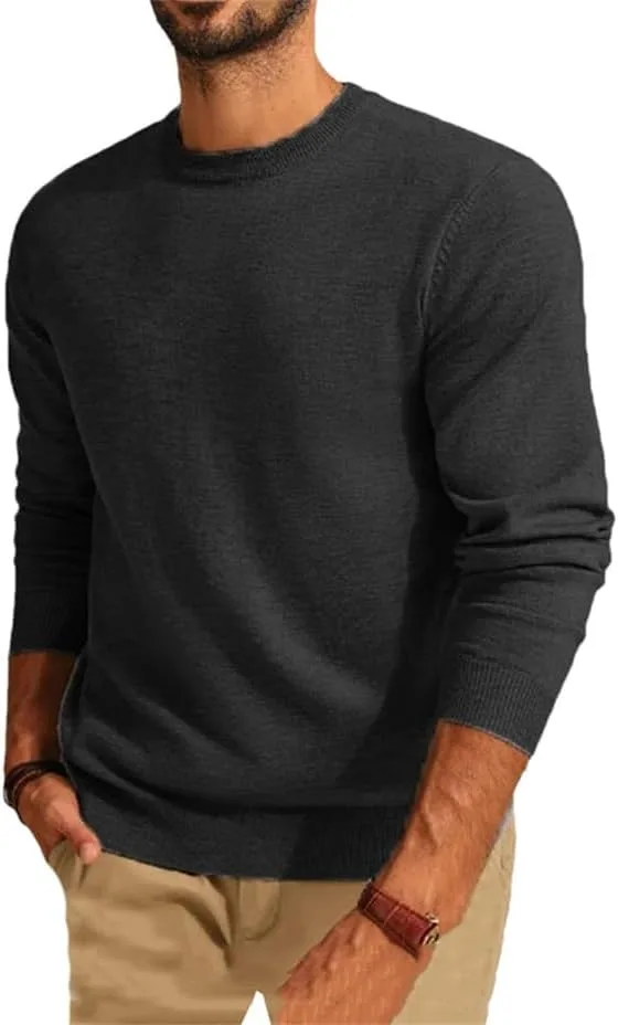 Мужской свитер с длинным рукавом и круглым вырезом
Мужской свитер с длинным рукавом и круглым вырезом