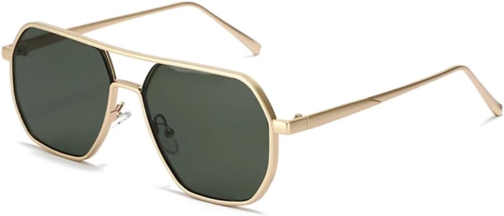 Ретро металлические многоугольные солнцезащитные очки с двойной перемычкой для женщин, защита от УФ-излучения UV400, модные трендовые очки для мужчин VVTWSSW, Golden Dark Green
Ретро металлические многоугольные солнцезащитные очки с двойной перемычкой для женщин, защита от УФ-излучения UV400, модные трендовые очки для мужчин VVTWSSW, Golden Dark Green