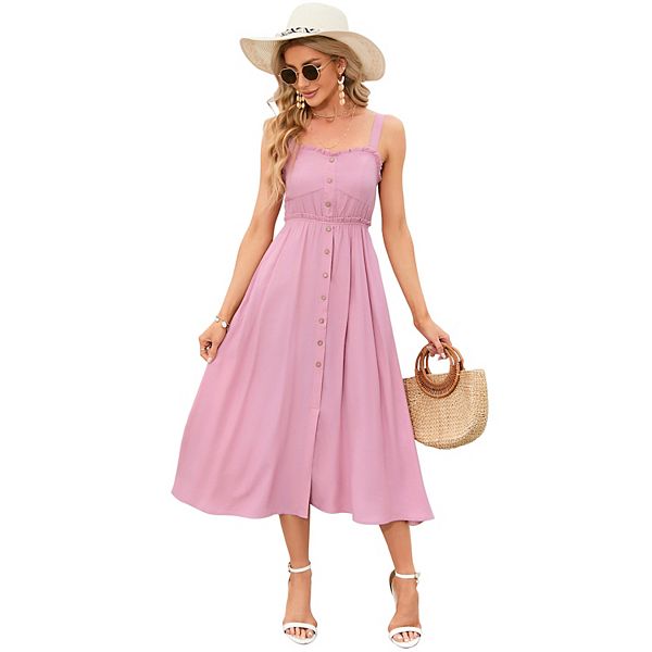 Женское платье-сарафан без рукавов на бретелях с пуговицами и карманами Seoria, Pink
Женское платье-сарафан без рукавов на бретелях с пуговицами и карманами Seoria, Pink