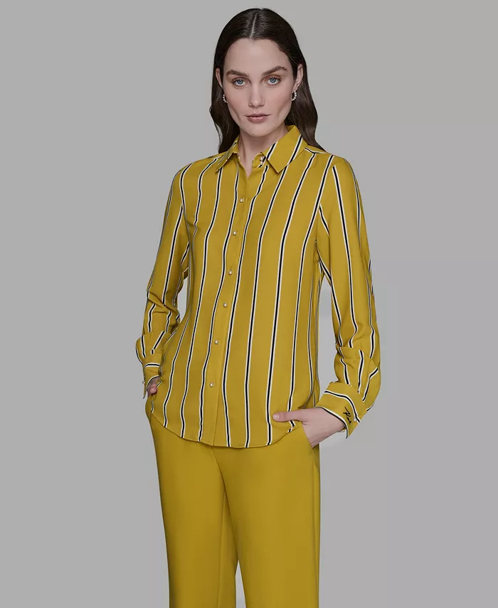 Женская полосатая рубашка с искусственным жемчугом KARL LAGERFELD PARIS, оранжевый
Женская полосатая рубашка с искусственным жемчугом KARL LAGERFELD PARIS, оранжевый