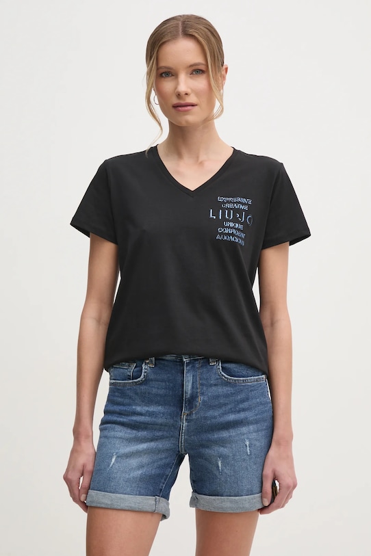 Хлопковая футболка Liu Jo, черный
Хлопковая футболка Liu Jo, черный