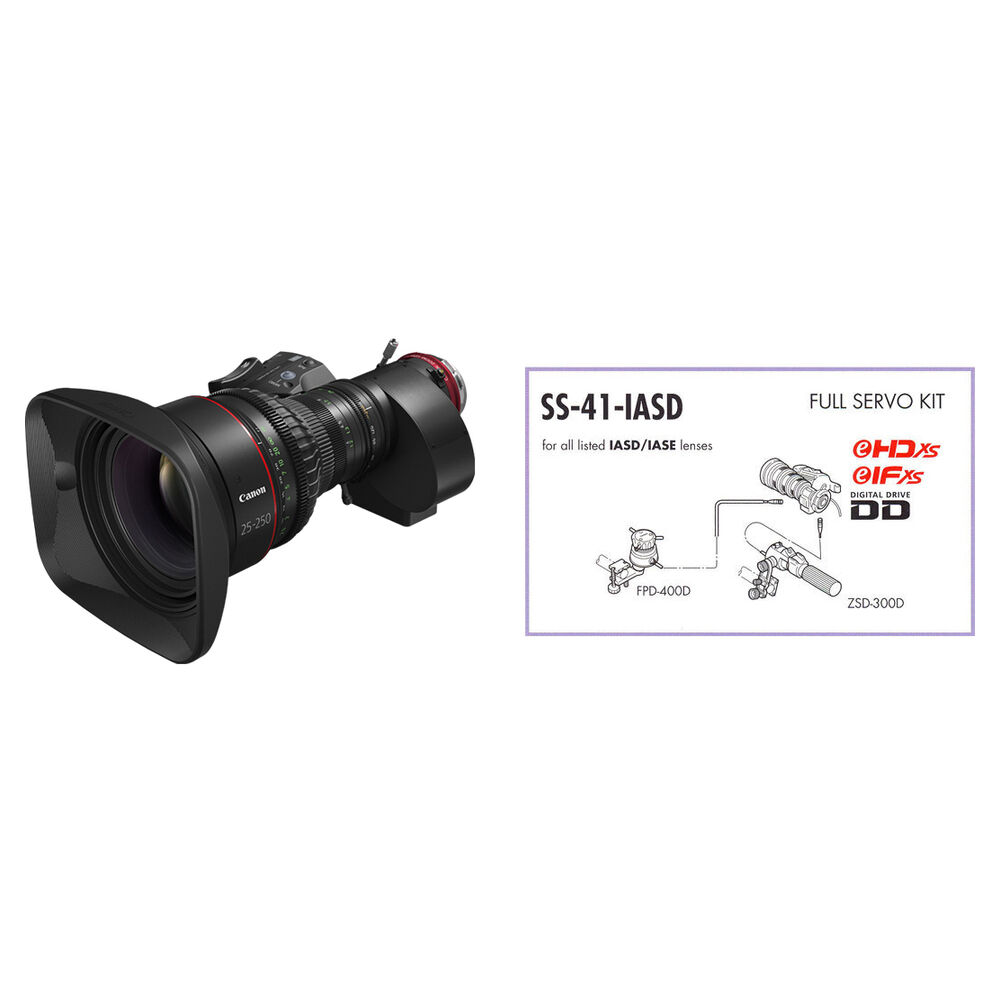 Объектив Canon CINE-SERVO 25-250mm T2.95 с сервокомплектом SS-41-IASD (Canon EF)
Объектив Canon CINE-SERVO 25-250mm T2.95 с сервокомплектом SS-41-IASD (Canon EF)