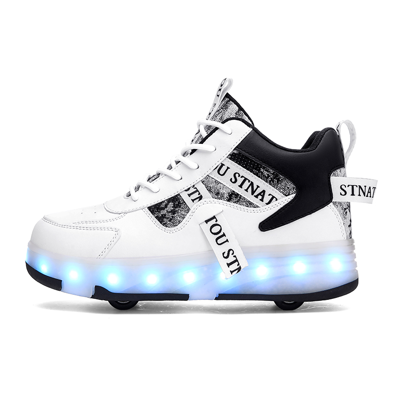 Амортизирующие устойчивые к истиранию сбалансированные поддерживающие кроссовки мид-топ для детей ADOONGA, белый/зеленый 
Амортизирующие устойчивые к истиранию сбалансированные поддерживающие кроссовки мид-топ для детей ADOONGA, белый/зеленый