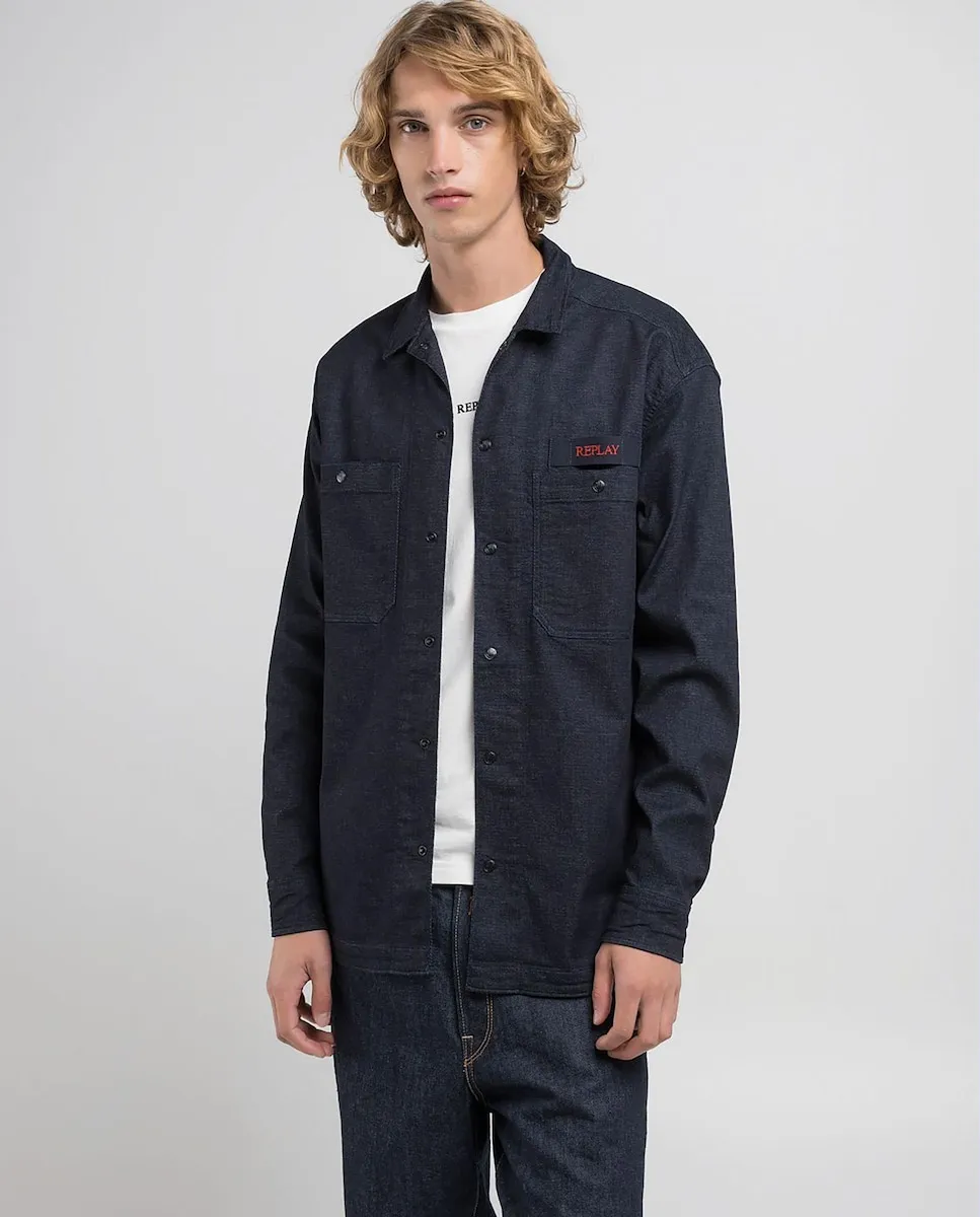Мужская джинсовая рубашка прямого кроя с длинным рукавом Replay, тёмно-синий
Мужская джинсовая рубашка прямого кроя с длинным рукавом Replay, тёмно-синий