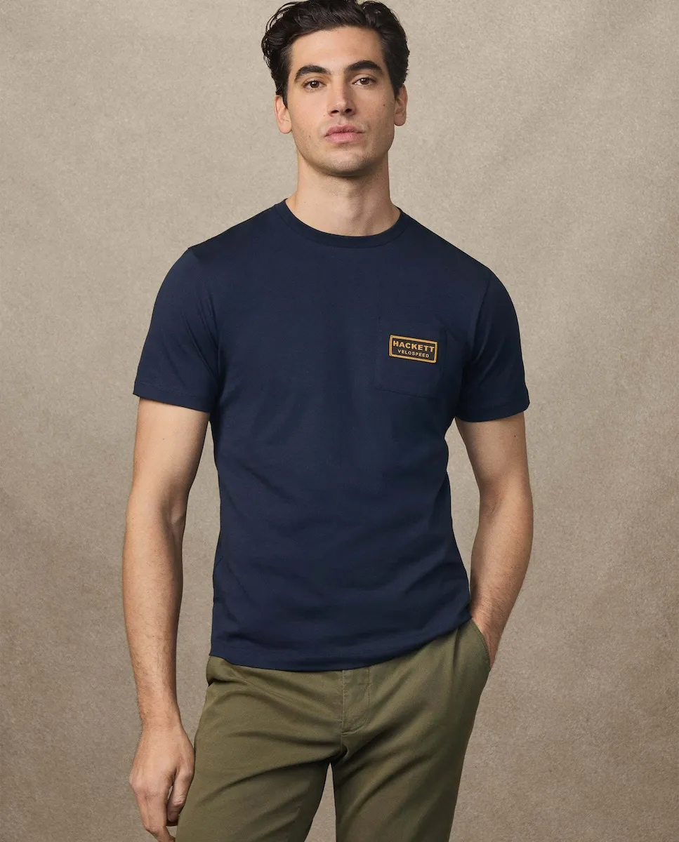 Мужская футболка ралли с карманом классического кроя Hackett, темно-синий
Мужская футболка ралли с карманом классического кроя Hackett, темно-синий