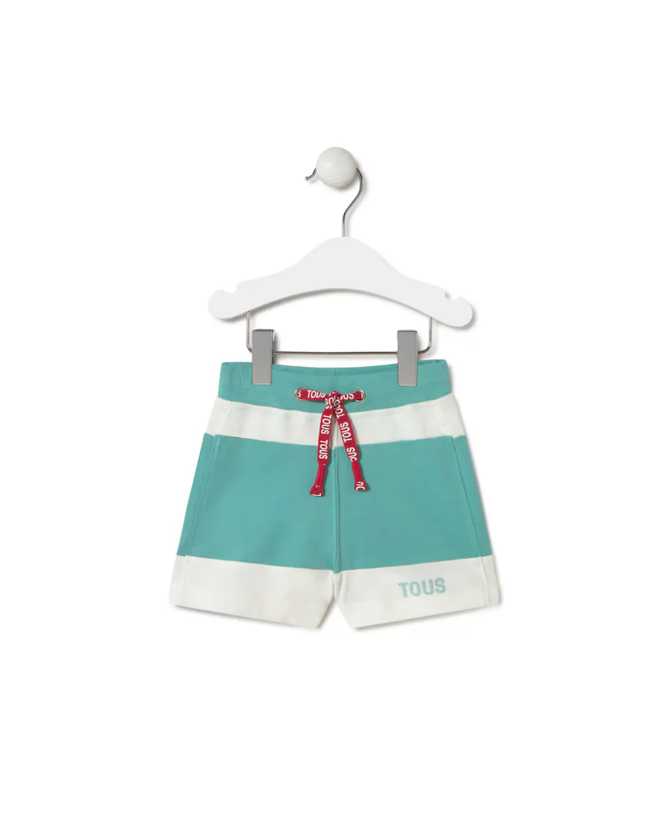 Хлопковые шорты-бермуды для мальчика с толстыми полосками Tous, бирюзовый
Хлопковые шорты-бермуды для мальчика с толстыми полосками Tous, бирюзовый